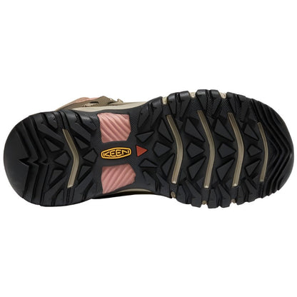 Keen Womens Ridge Flex WP Mid Walking Boots - Timberwolf/Brick Dust-Walking Shoe-Outback Trading