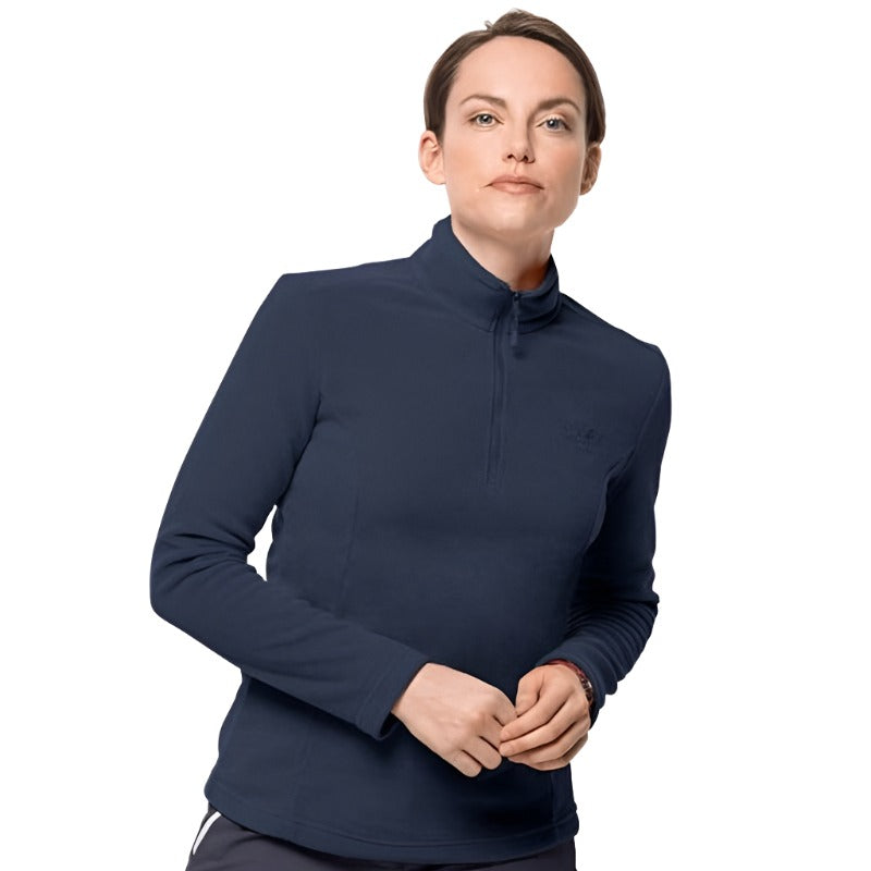 Jack Wolfskin Gecko Women's 1/4 Zip Fleece - Midnight Blue-Fleeces 1/4 Zip-Outback Trading