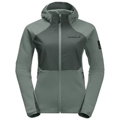 Jack Wolfskin Tasman Hybrid Fleece for Women - Hedge Green.6