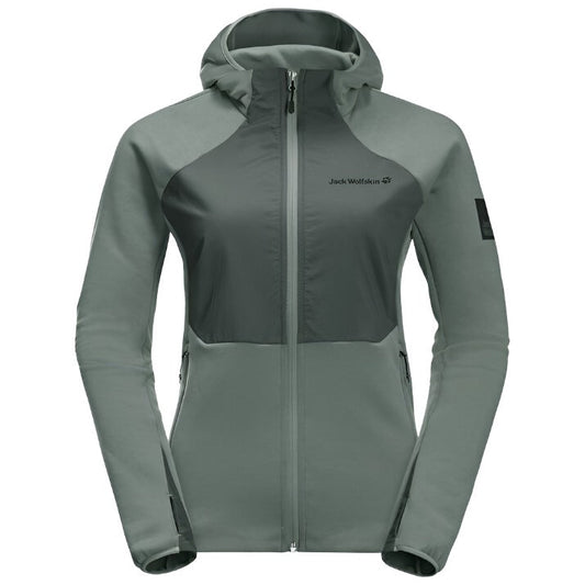 Jack Wolfskin Tasman Hybrid Fleece for Women - Hedge Green.6