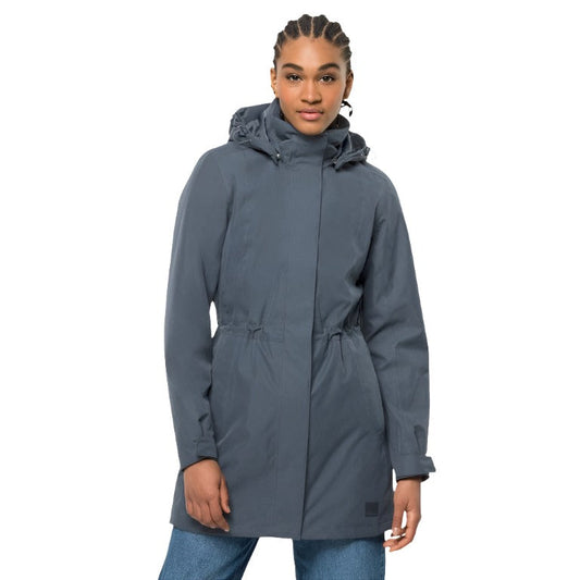 Jack Wolfskin Ottawa 3 in 1 Womens Waterproof Coat- Slate Blue 1