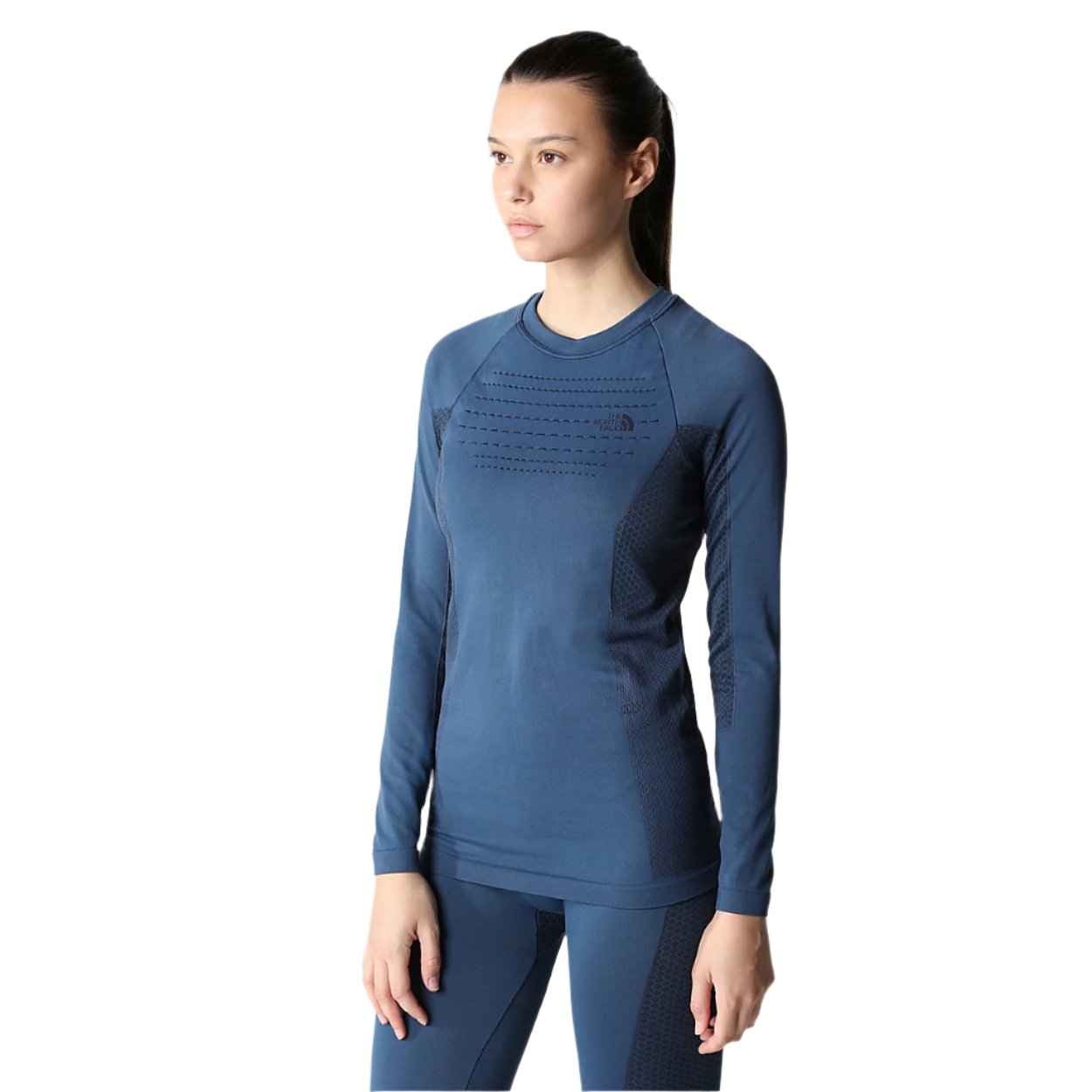 The North Face Womens Sport Long Sleeved Crew Top  - Blue Wing Teal / TNF Black 1