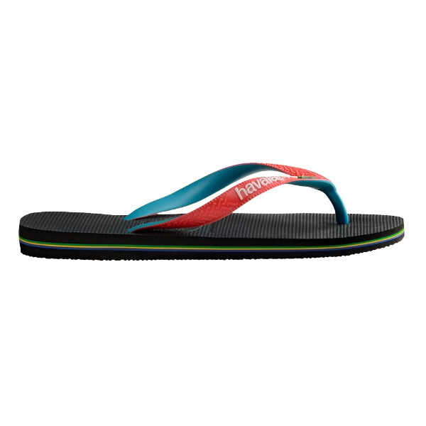 Havaianas Brasil Mix Men's Flip Flops - Black / Ruby Red 3