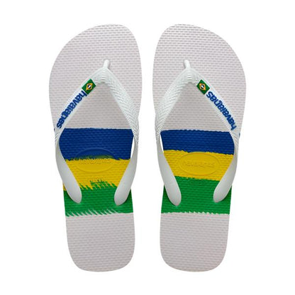 Havaianas Brasil Tech Men's Flip Flops - White 1