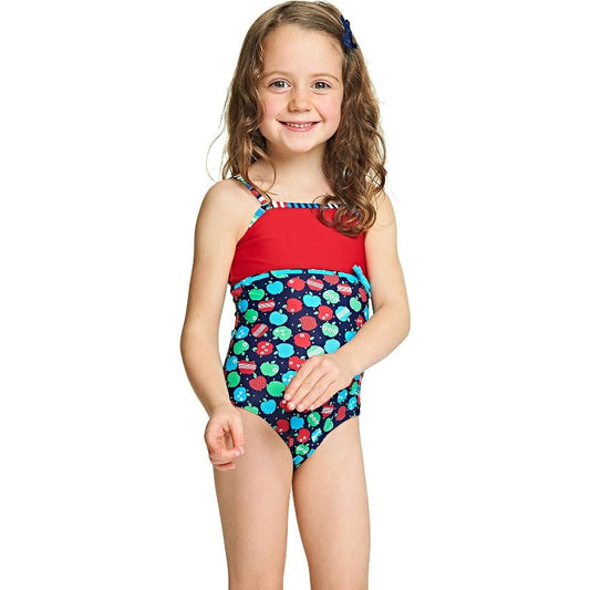 Zoggs Appletizer Classic Back Girls Swimming Costume - Multi/Red 23inch/4-5 Years