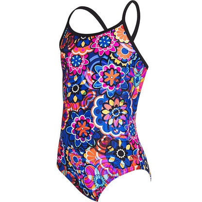 Zoggs Flower Sizzle Starback Girls Swimming Costume - Multi 34 inch/14Y 2