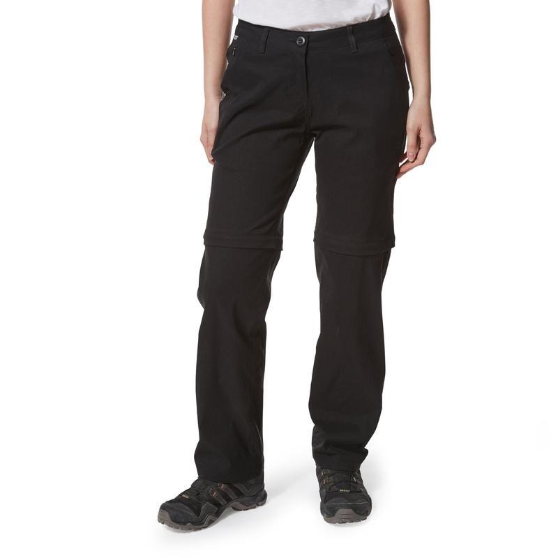 Craghoppers Women's Kiwi Pro Convertible Trousers - Black-Active Trousers-Outback Trading