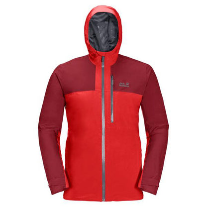 Jack Wolfskin Mens Go Hike Jacket - Fiery Red-Waterproof Jackets for Men-Outback Trading