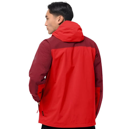 Jack Wolfskin Mens Go Hike Jacket - Fiery Red-Waterproof Jackets for Men-Outback Trading