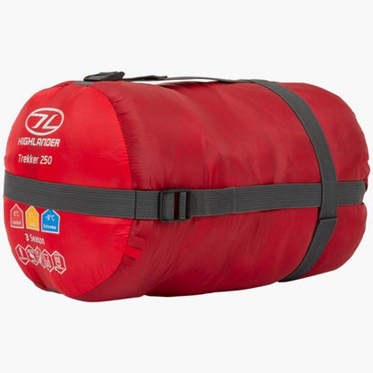 Highlander Trekker 250 three season Sleeping Bag - Red-Sleeping Bags-Outback Trading