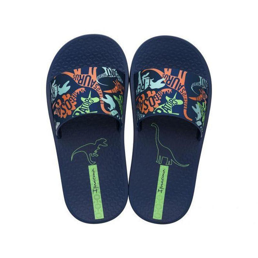 Ipanema Childrens Urban Slide Flip Flop - Navy Dino-kids sandals-Outback Trading