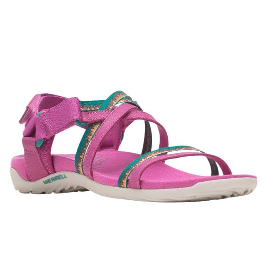 Merrell Terran Lattice 3 Women's Leather Upper Walking Sandals - Fuchsia.1