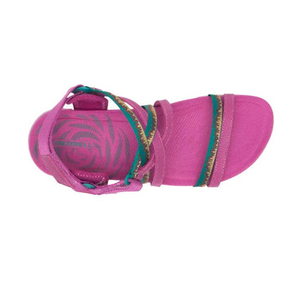 Merrell Terran Lattice 3 Women's Leather Upper Walking Sandals - Fuchsia.4