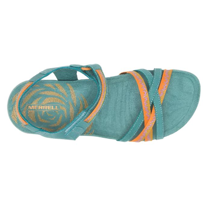 Merrell Terran Cross II Women's Leather Upper Walking Sandals - Mineral