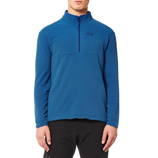 Jack Wolfskin Arco Men's 1/4 Zip Fleece - Blue Stripes-Fleeces 1/4 Zip-Outback Trading