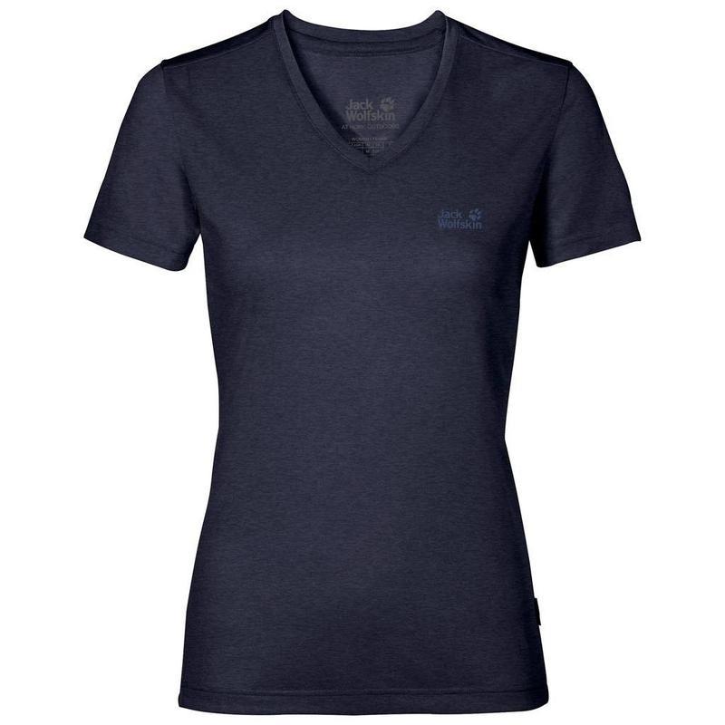 Jack Wolfskin Crosstrail Women's Tee - Mid Blue-Technical Tee's-Outback Trading