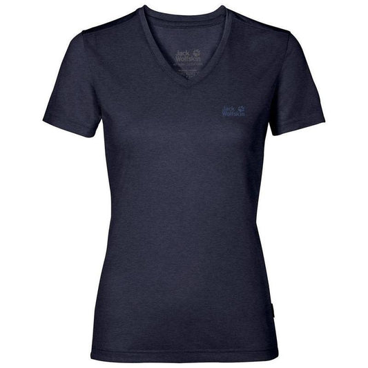 Jack Wolfskin Crosstrail Women's Tee - Mid Blue-Technical Tee's-Outback Trading