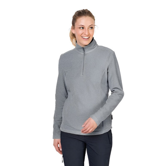 Jack Wolfskin Gecko Women's 1/4 Zip Fleece - Slate Grey-Fleeces 1/4 Zip-Outback Trading