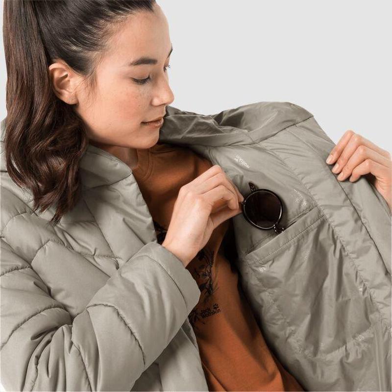 Jack Wolfskin Kyoto Women's Coat - Dusty Grey-Down Jackets-Outback Trading