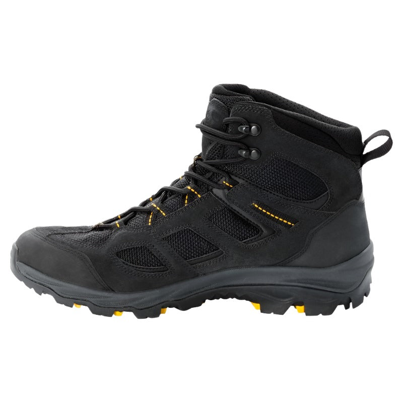 Jack Wolfskin Vojo Hike 3 Men's Walking Boots - Black/Burley Yellow-Walking Boots-Outback Trading