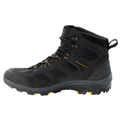 Jack Wolfskin Vojo Hike 3 Men's Walking Boots - Black/Burley Yellow-Walking Boots-Outback Trading