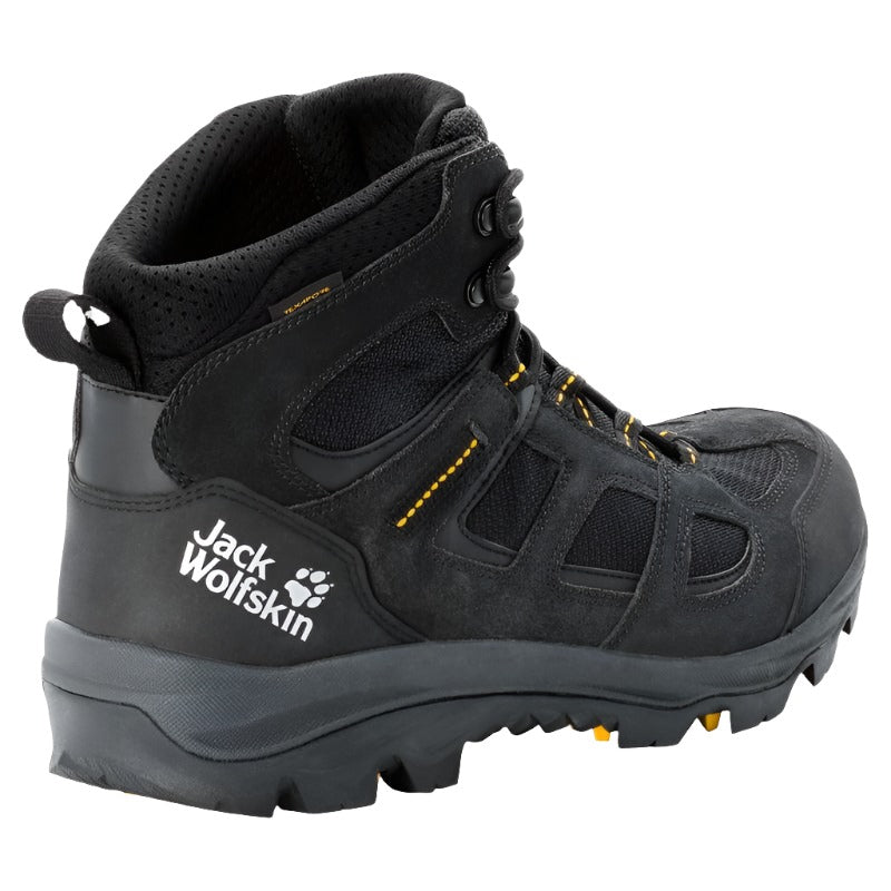 Jack Wolfskin Vojo Hike 3 Men's Walking Boots - Black/Burley Yellow-Walking Boots-Outback Trading