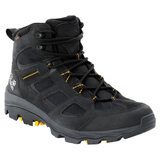 Jack Wolfskin Vojo Hike 3 Men's Walking Boots - Black/Burley Yellow-Walking Boots-Outback Trading