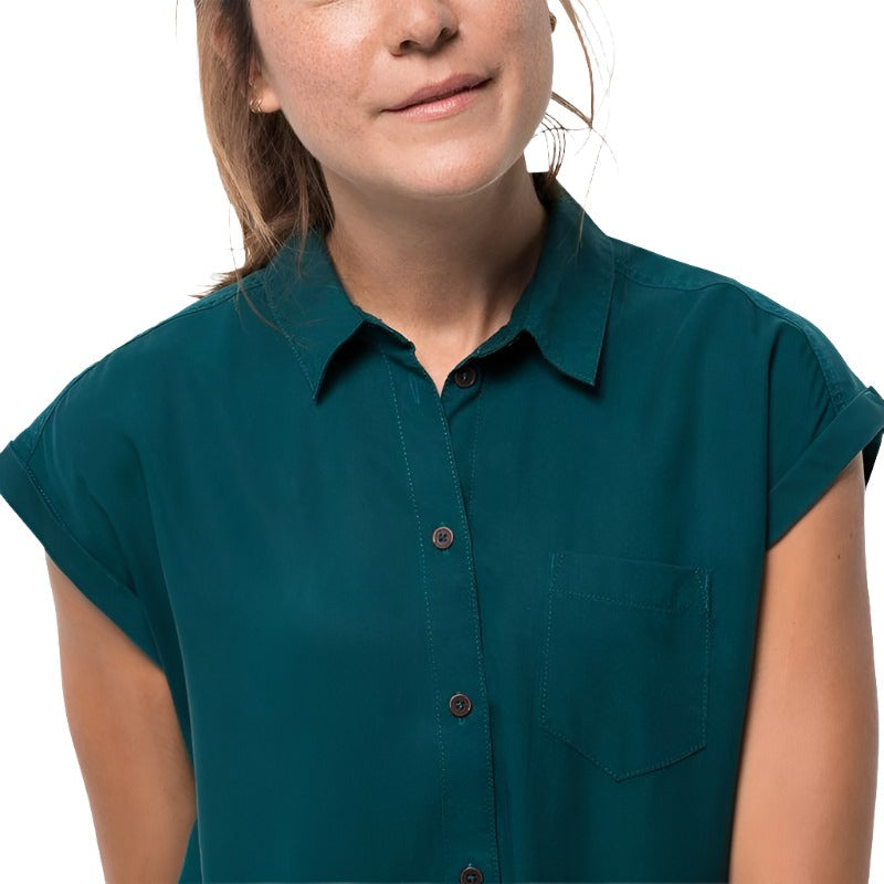 Jack Wolfskin Women's Mojave Shirt - Teal Green-Shirts & Blouses-Outback Trading