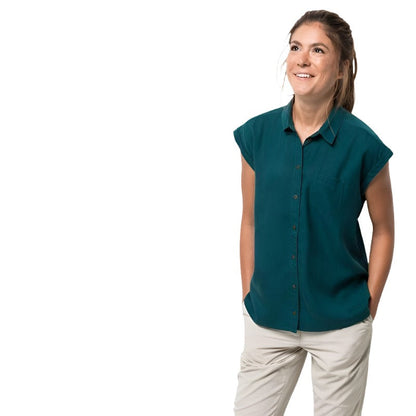 Jack Wolfskin Women's Mojave Shirt - Teal Green-Shirts & Blouses-Outback Trading