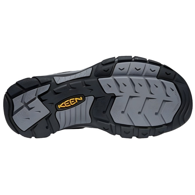 Keen Newport Men's Leather Waterproof Walking Sandals - Black Steel/ Grey-Walking Sandals-Outback Trading