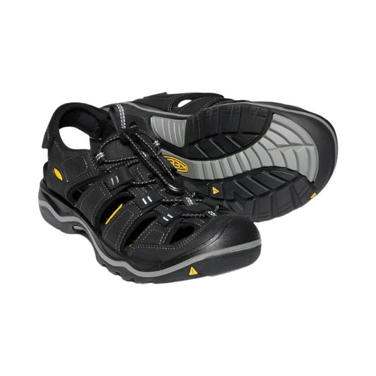 Keen Rialto II Men's Leather Walking Sandals - Black/Gargoyle-Sandals-Outback Trading