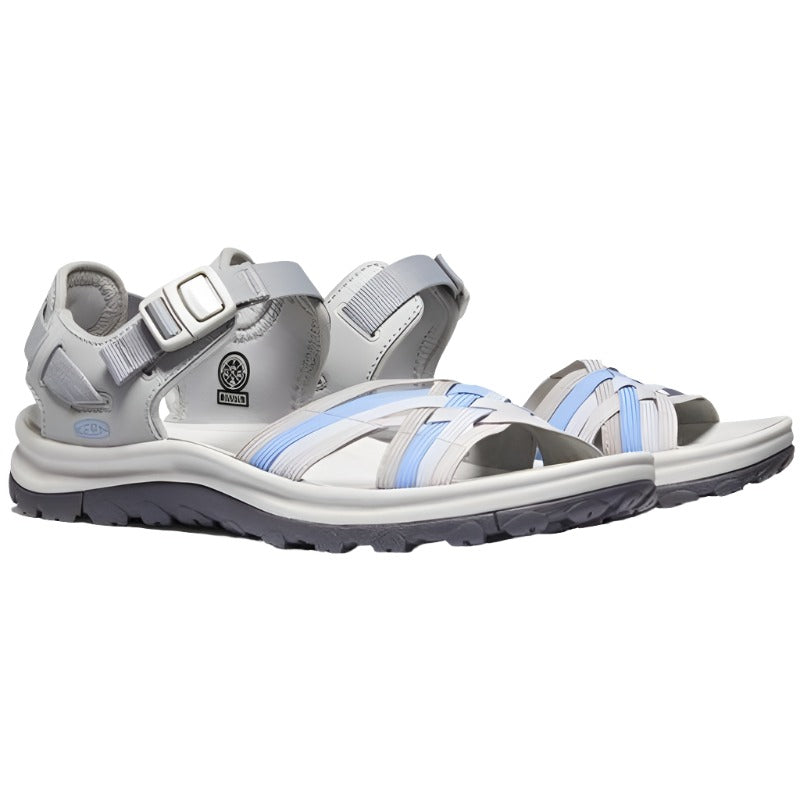 Keen Terradora II Womens Strappy Open Toe Sandal - Grey/Hydrangea-Walking Sandals-Outback Trading