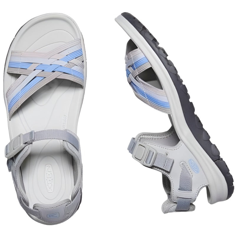 Keen Terradora II Womens Strappy Open Toe Sandal - Grey/Hydrangea-Walking Sandals-Outback Trading