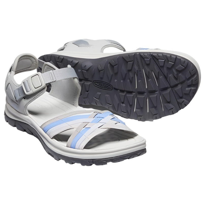 Keen Terradora II Womens Strappy Open Toe Sandal - Grey/Hydrangea-Walking Sandals-Outback Trading