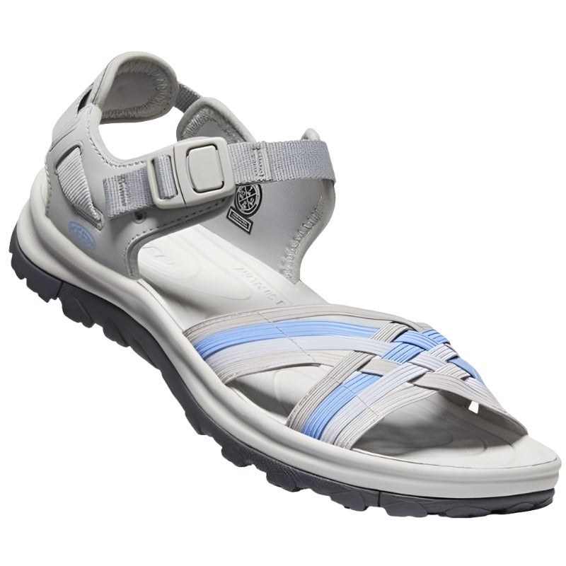 Keen Terradora II Womens Strappy Open Toe Sandal - Grey/Hydrangea-Walking Sandals-Outback Trading