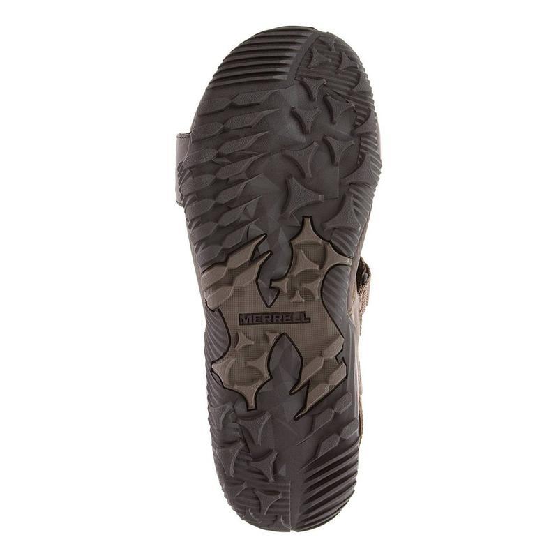 Merrell Men's Terrant Strap Leather Walking Sandals - Dark Earth-Sandals-Outback Trading