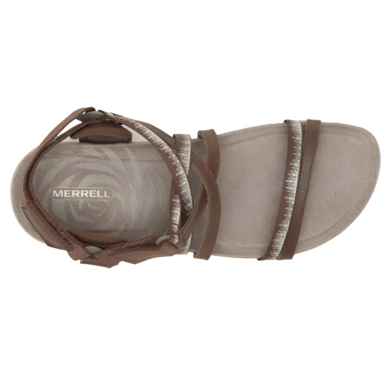 Merrell Terran Lattice 3 Women's Leather Upper Walking Sandals - Dark Earth-outback-trading-5