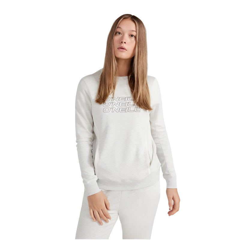 O'Neill Womens Triple Stack Crew Sweatshirt - White-Tee Shirts-Outback Trading