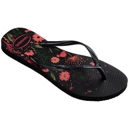 Havaianas Slim Organic Womans FlipFlops - Black / Pink 2