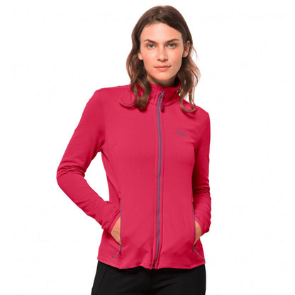 Jack Wolfskin Peak Grid Women's Fleece - Magenta Red