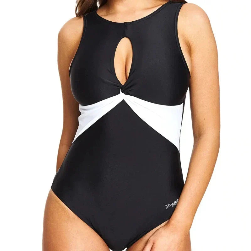 Zoggs Lattice Tie Back womens swimming costume 1